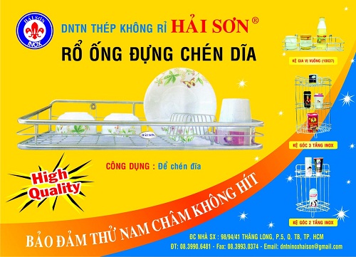 Rổ ống đựng chén đĩa - Doanh Nghiệp Tư Nhân Thép Không Rỉ Hải Sơn