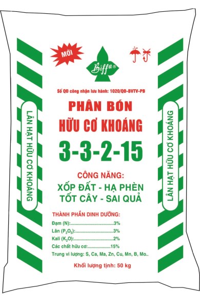 Phân bón hữu cơ khoáng 3-3-2-15 - Công Ty Cổ Phần Phân Bón Và Dịch Vụ Tổng Hợp Bình Định