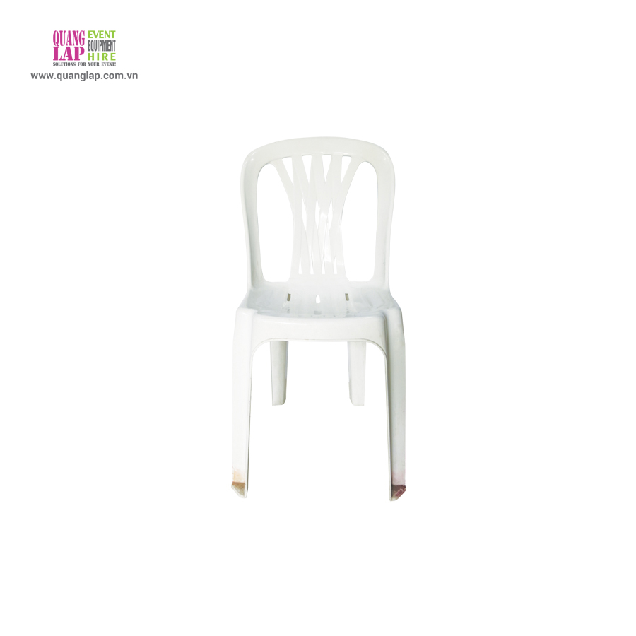 Ghế nhựa trắng có dựa