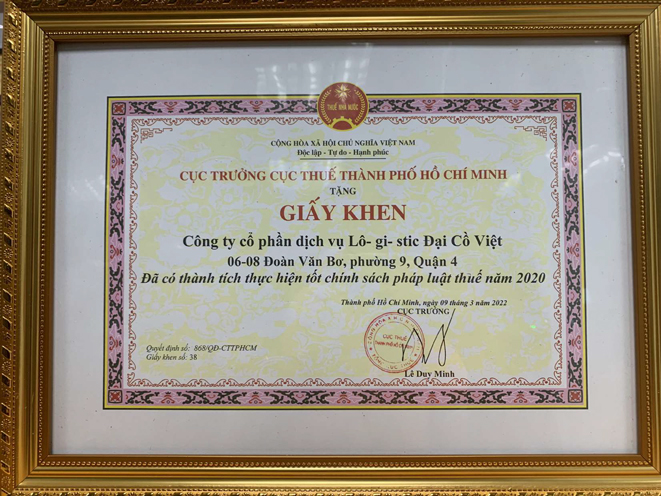 Giải thưởng - DACO Logistics - Công Ty Cổ Phần Dịch Vụ Lô-Gi-Stic Đại Cồ Việt