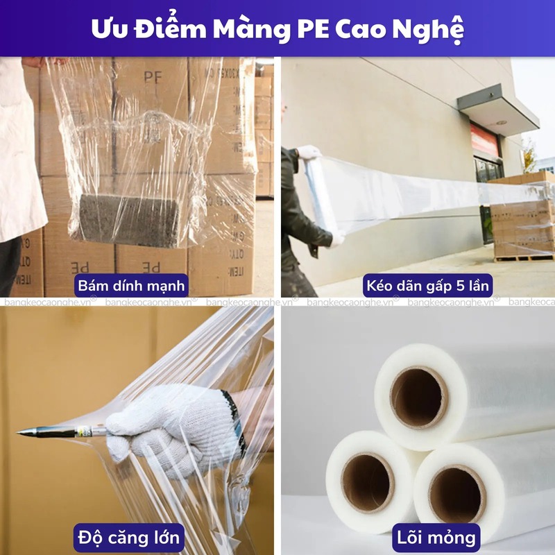 Màng co PE bám dính - 50cm3 - Băng Keo Cao Nghệ - Công Ty TNHH Băng Keo Cao Nghệ