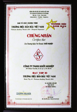 Chứng nhận đạt top 10 - Vật Liệu Thiết Bị Đóng Gói  Toàn Quốc Khởi Nghiệp - Công Ty TNHH Khởi Nghiệp