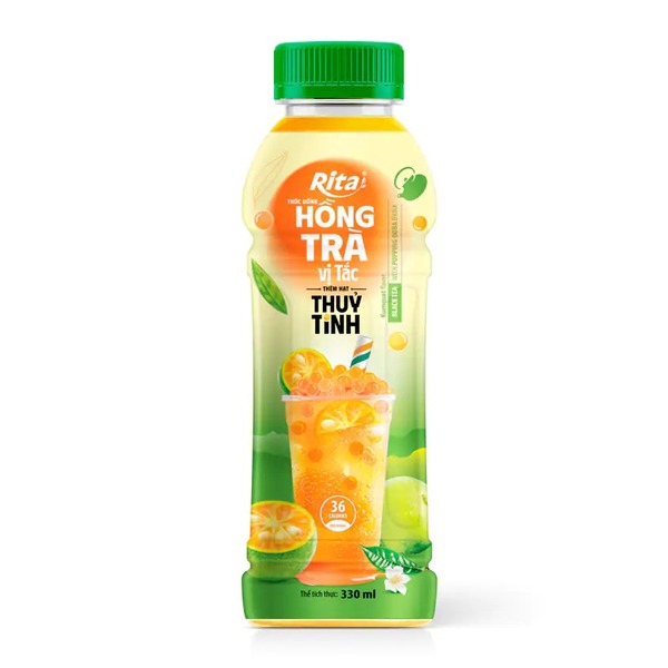 Hồng trà tắc thêm hạt thuỷ tinh, hạt nổ