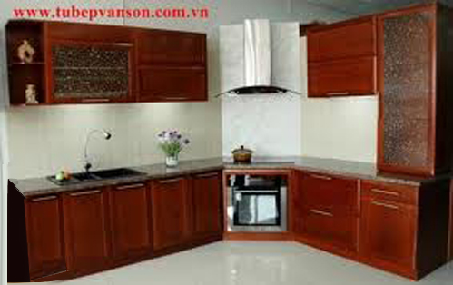 Tủ bếp gỗ gõ đỏ