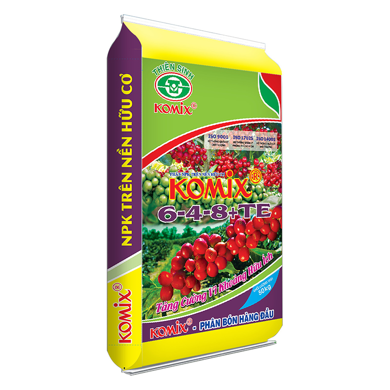 Bao Komix 6-4-8+TE - Phân Bón Komix - Công Ty Cổ Phần Thiên Sinh