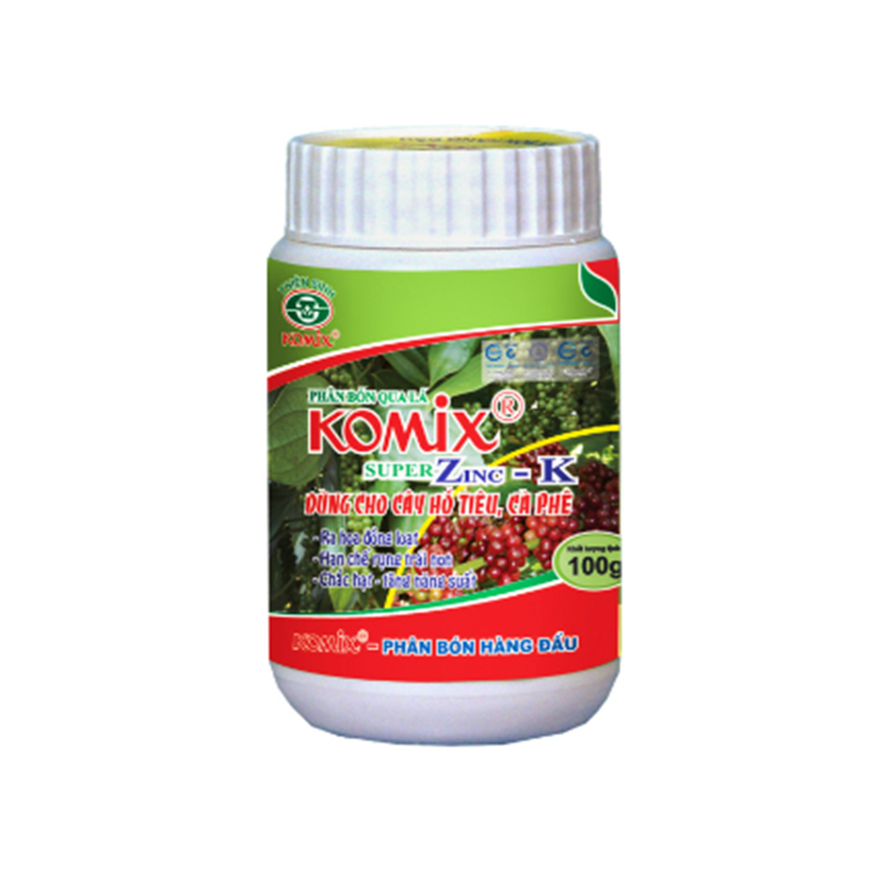 Komix Zinc K - Cà phê - Hồ tiêu - Phân Bón Komix - Công Ty Cổ Phần Thiên Sinh