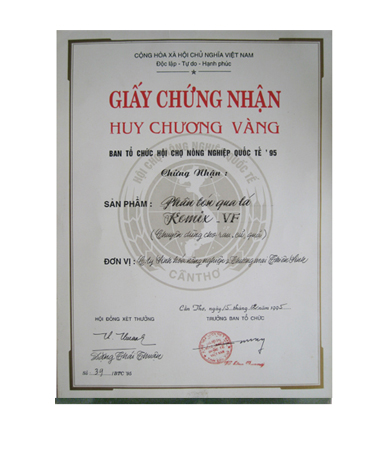 Giải thưởng - Phân Bón Komix - Công Ty Cổ Phần Thiên Sinh