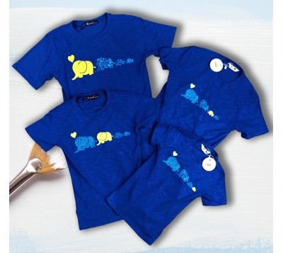 Áo gia đình nam voi xanh - áo Thun Tín Thành - Công Ty TNHH Dệt Kim Tín Thành