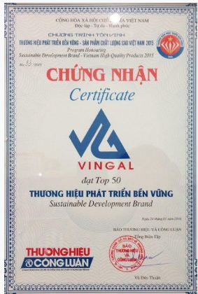 Chứng nhận Top 50 - Mạ Kẽm Nhúng Nóng Vingal-Vnsteel - Công Ty CP Mạ Kẽm Công Nghiệp Vingal-Vnsteel