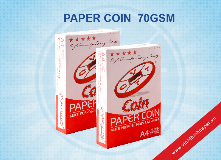 Giấy photocopy Paper Coin 70gsm - Giấy Vĩnh Thịnh - Công Ty TNHH Thương Mại Công Nghiệp Giấy Vĩnh Thịnh