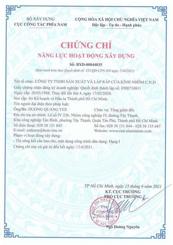 Chứng chỉ năng lực hoạt động xây dựng