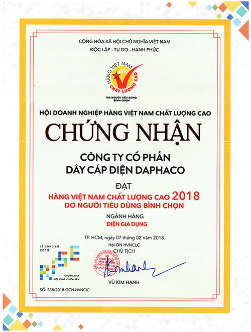 GCN hàng Việt Nam chất lượng cao