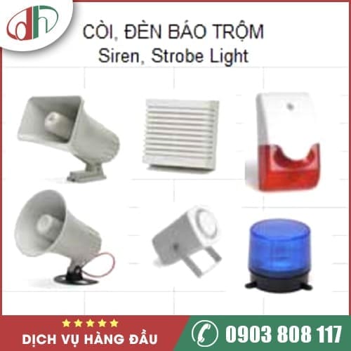 Thiết bị còi đèn báo trộm