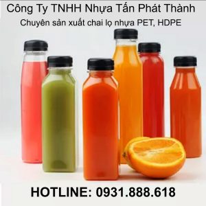 Chai đựng nước trái cây hình bầu vuông - Nhựa Tấn Phát Thành - Công Ty TNHH Nhựa Tấn Phát Thành