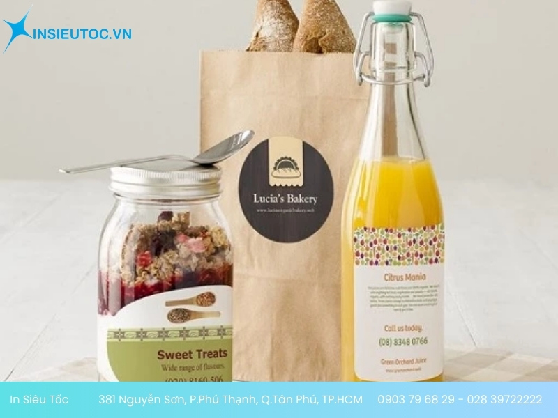 In tem nhãn  dán chai lọ