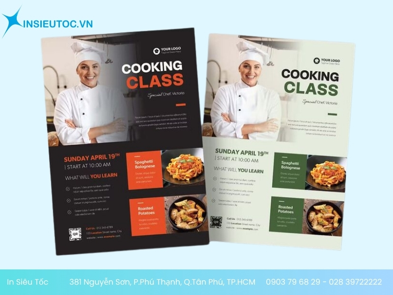 In tờ rơi giới thiệu lớp nấu ăn