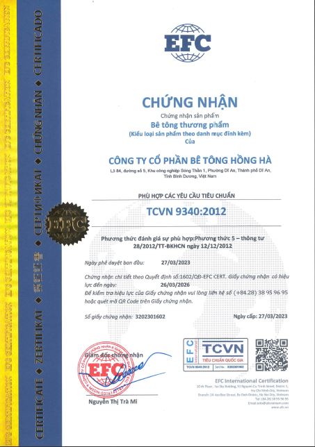 TCVN 9340:2012 - Bê Tông Hồng Hà - Công Ty Cổ Phần Bê Tông Hồng Hà