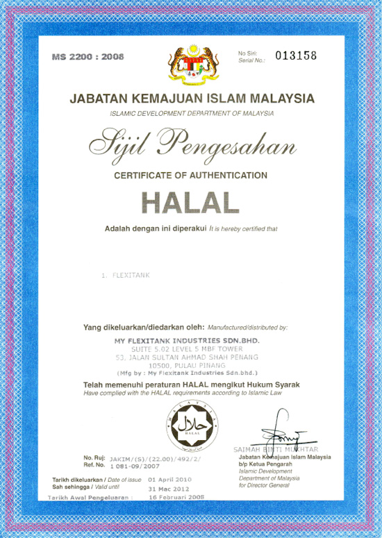 Halal Certificate - Công Ty TNHH An Sinh An
