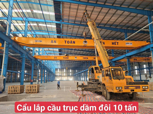 Cẩu lắp cầu trục dầm đôi 10 tấn - Cầu Trục Và Cổng Trục Quảng Liên - Công Ty TNHH Cầu Trục Thang Máy Quảng Liên