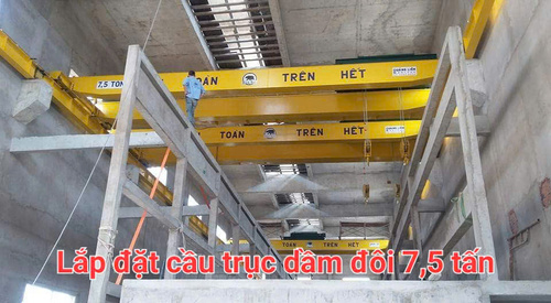 Lắp đặt cầu trục dầm đôi 7.5 tấn - Cầu Trục Và Cổng Trục Quảng Liên - Công Ty TNHH Cầu Trục Thang Máy Quảng Liên