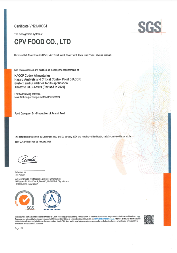 Chứng nhận HACCP