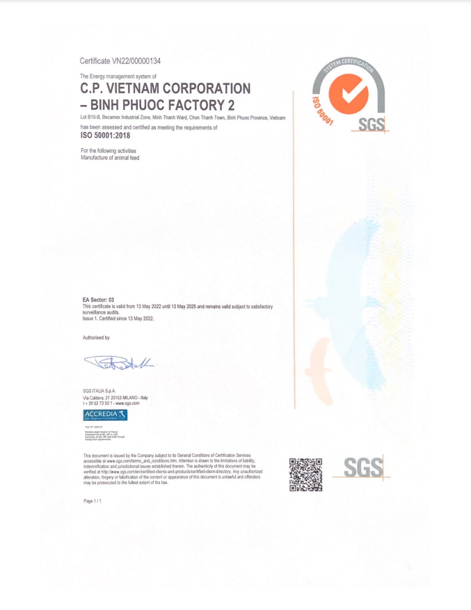 Chứng nhận ISO 50001:2018