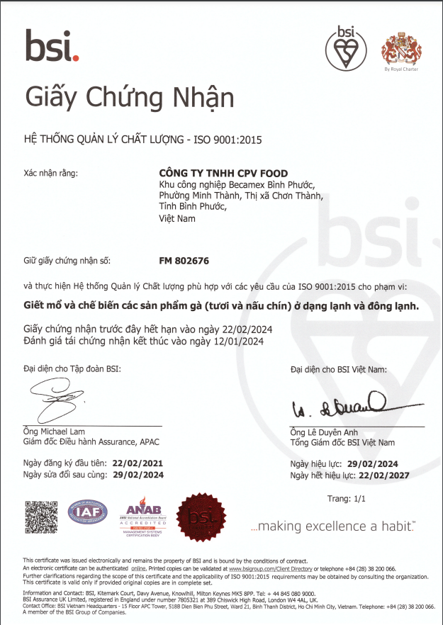 Chứng nhận ISO 9001:2015