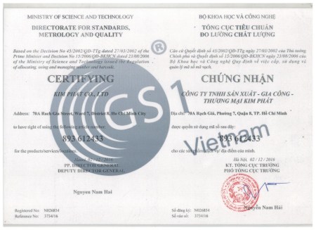 Chứng chỉ, chứng nhận - Thiếc Hàn Điện Tử Kim Phát - Công Ty TNHH SX Gia Công TM Kim Phát