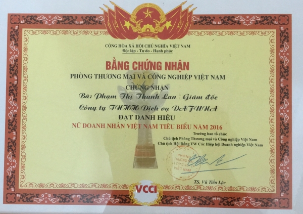 Nữ doanh nhân tiêu biểu Việt Nam 2016