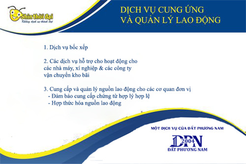 Cung ứng lao động - Công Ty TNHH Dịch Vụ Đất Phương Nam