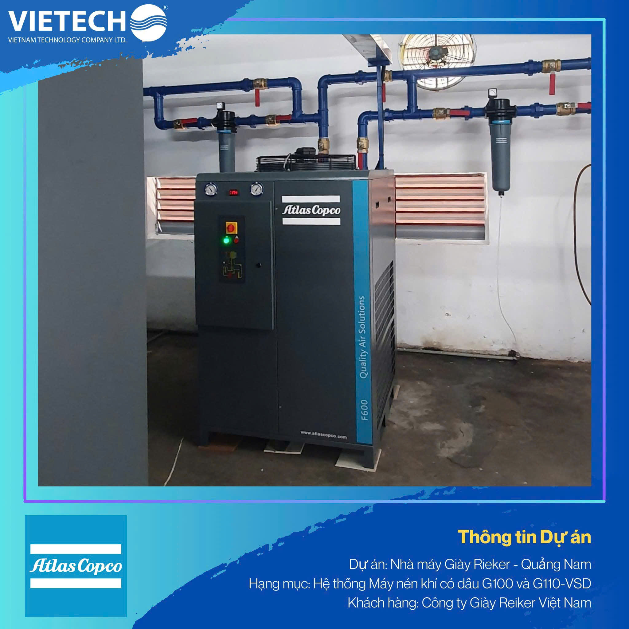 Hệ thống máy nén khí có dầu G100 và G100-VSD - Công Ty TNHH Kỹ Thuật Việt Nam