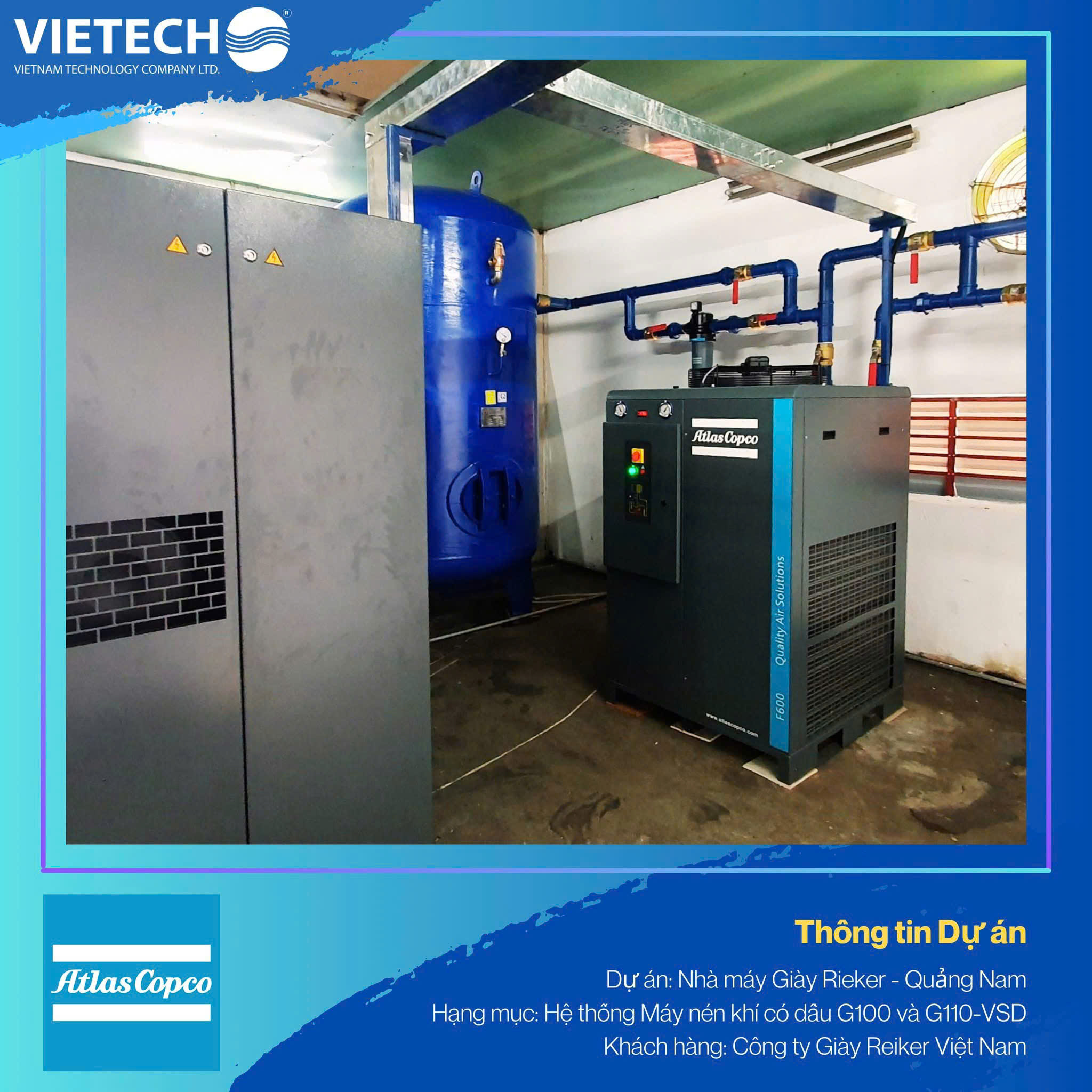 Hệ thống máy nén khí có dầu G100 và G100-VSD - Công Ty TNHH Kỹ Thuật Việt Nam