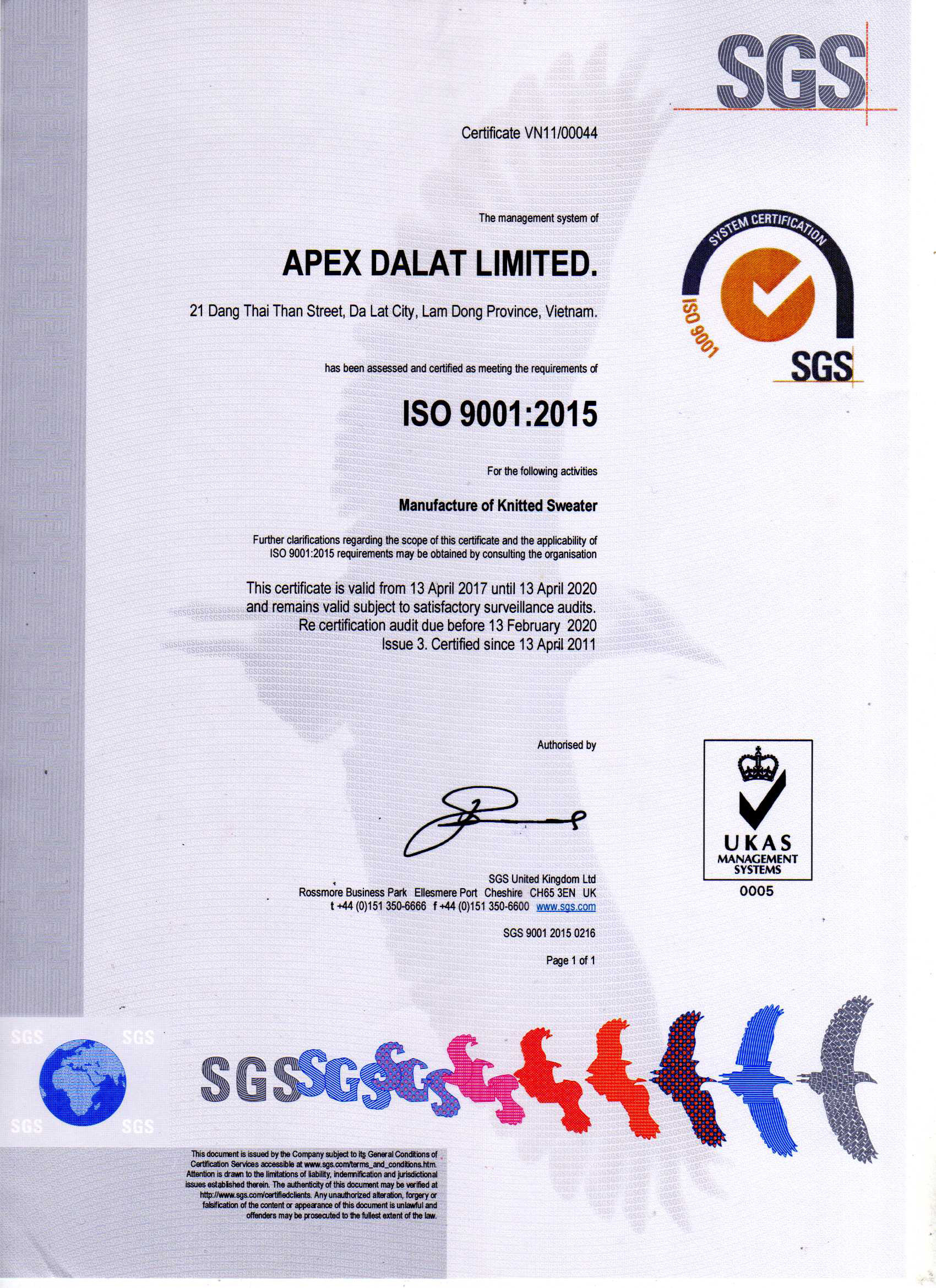 Chứng nhận ISO 9001:2015