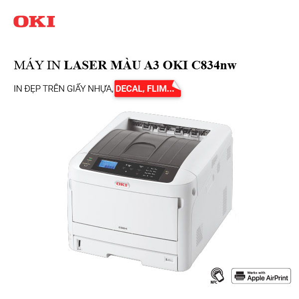 Máy in laser màu A3 OKI C834nw