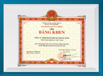 Bằng khen của bộ trưởng bộ tài chính