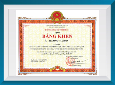 Bằng khen của bộ trưởng bộ tài chính