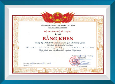 Bằng khen của bộ trưởng bộ xây dựng