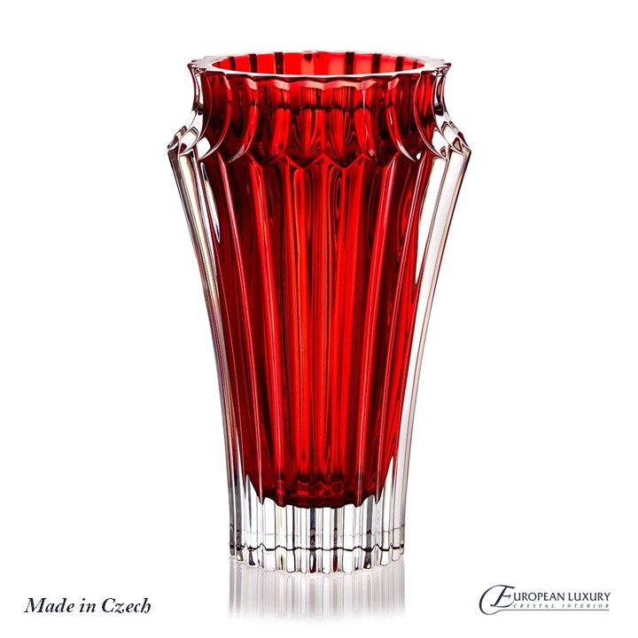 Bình hoa pha lê màu Red Crown - Công Ty TNHH XNK Nội Thất Pha Lê Châu Âu