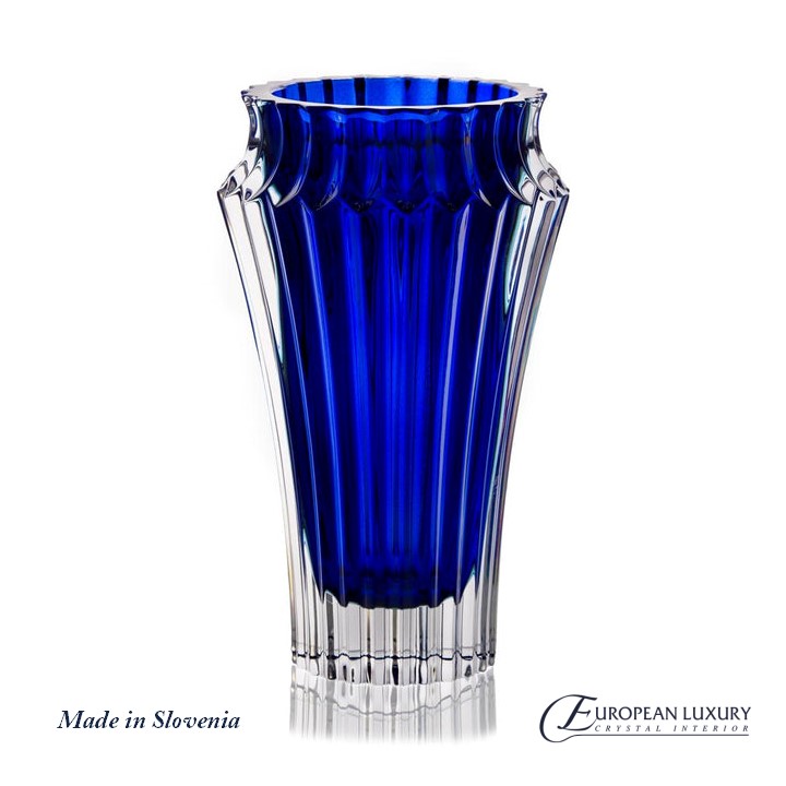 Bình hoa pha lê màu Blue Crown - Công Ty TNHH XNK Nội Thất Pha Lê Châu Âu