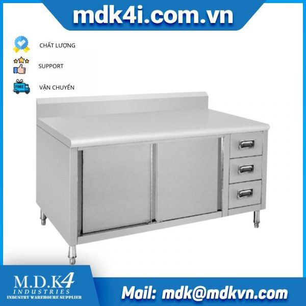 Bàn bếp inox có hộc kéo ngăn kéo - Bàn Thao Tác M.D.K - Công Ty Trách Nhiệm Hữu Hạn M.D.K