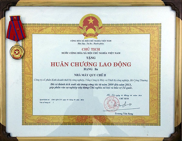 Bằng khen, huân chương Chủ tịch nước trao tặng 2014