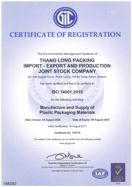 Chứng chỉ ISO 14001:2015