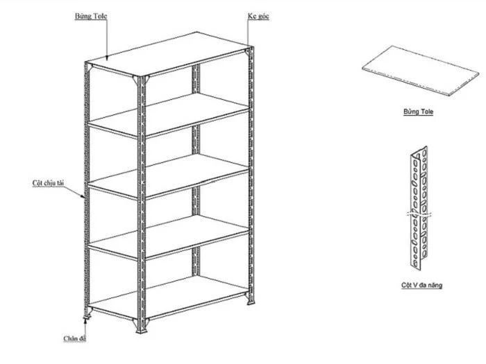 Kệ V lỗ - Kệ Mytek - Công Ty Cổ Phần Công Nghiệp Mytek