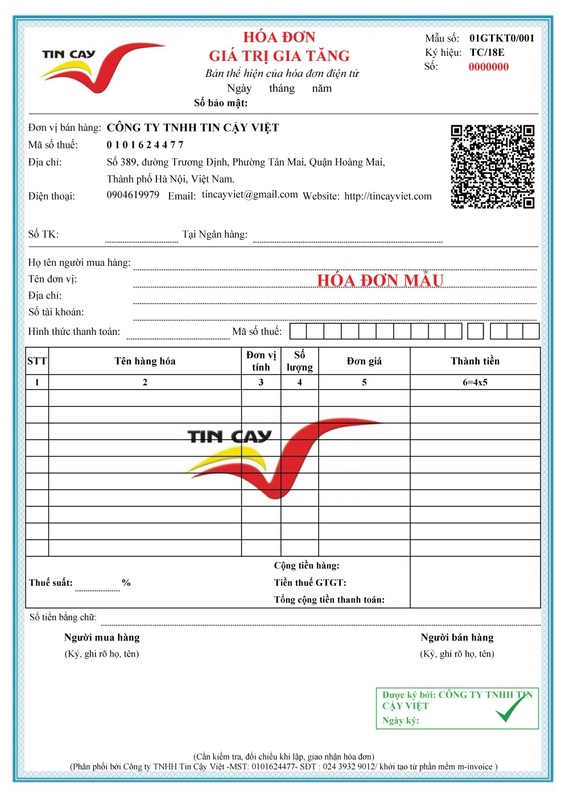 In hóa đơn - In ấn Tin Cậy Việt - Công Ty TNHH Tin Cậy Việt