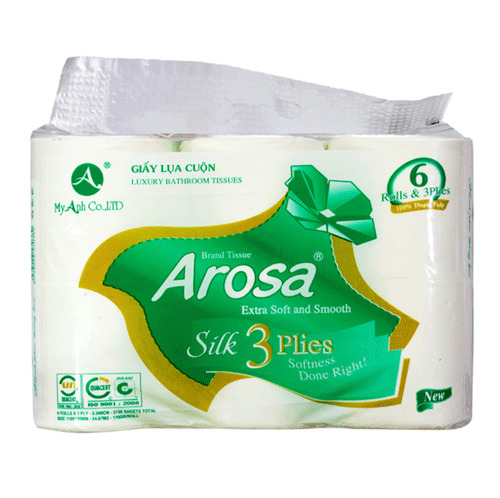 GVS Arosa 6 cuộn * 3 lớp - màu xanh không lõi - Giấy Arosa - Công Ty TNHH Sản Xuất Và Thương Mại Mỹ Anh