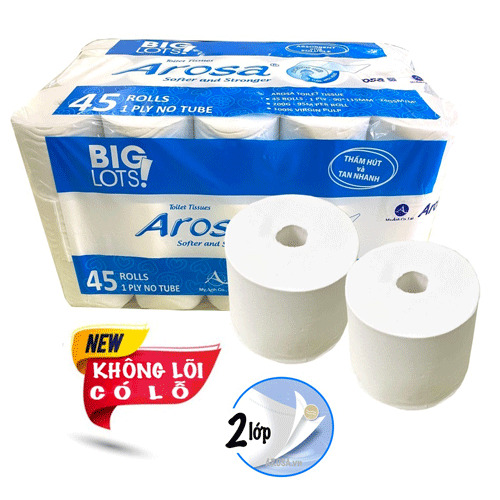 Giấy vệ sinh Arosa 45 cuộn * 2 lớp - Giấy Arosa - Công Ty TNHH Sản Xuất Và Thương Mại Mỹ Anh
