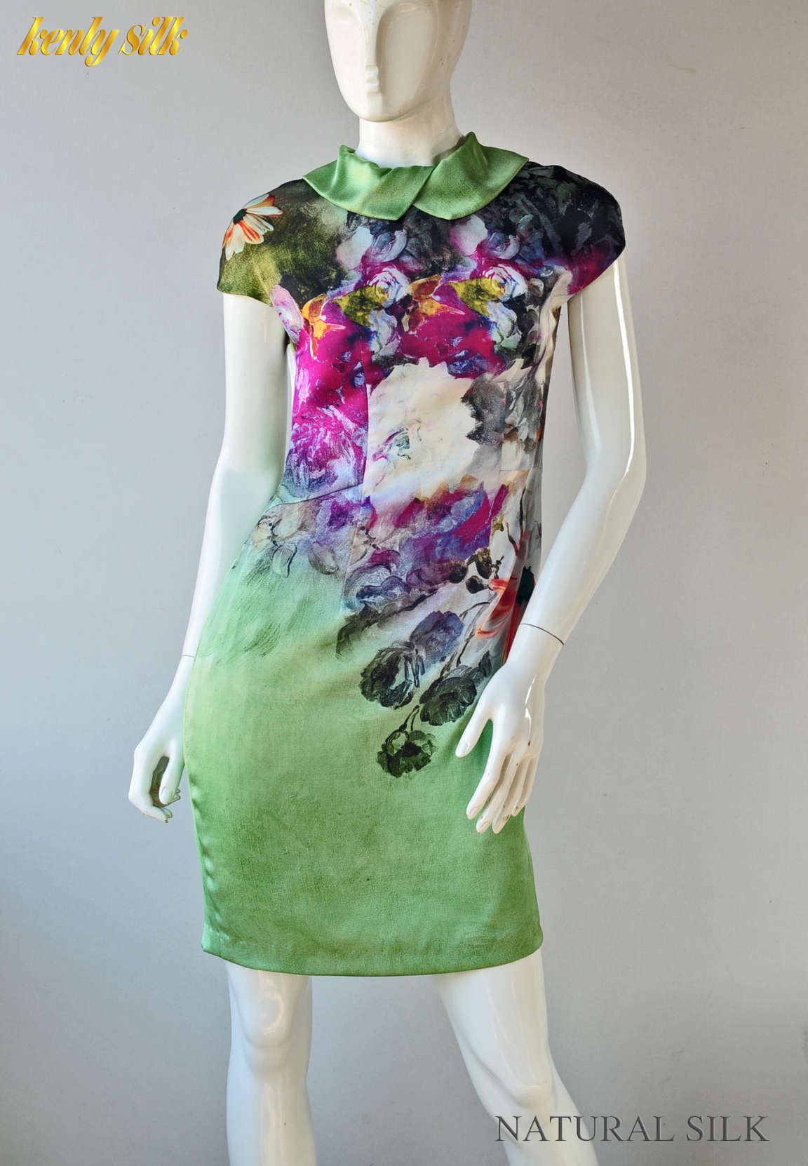 Váy Hoa Vẽ Hồng - Cửa Hàng Kenly Silk