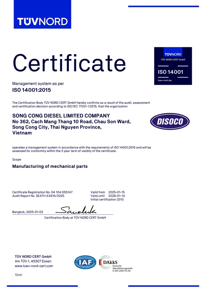 Chứng nhận ISO 14001:2015