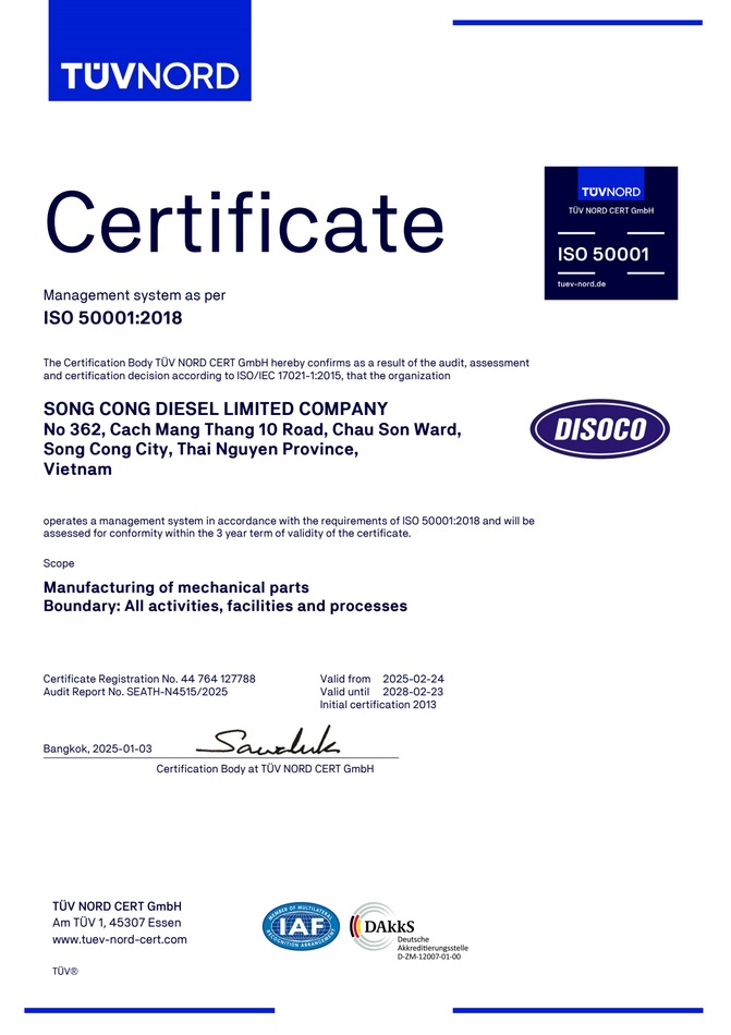 Chứng nhận ISO 50001:2018