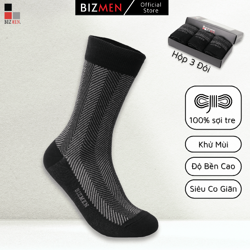 Tất nam cổ cao sợi tre kháng khuẩn cao cấp Bizmen BM.06.23